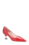 Kate Spade Garnish Patent Kitten-heel Pumps In Engine Red