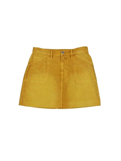 Re/done 70s Corduroy Pocket Mini Skirt In Worn In Mustard