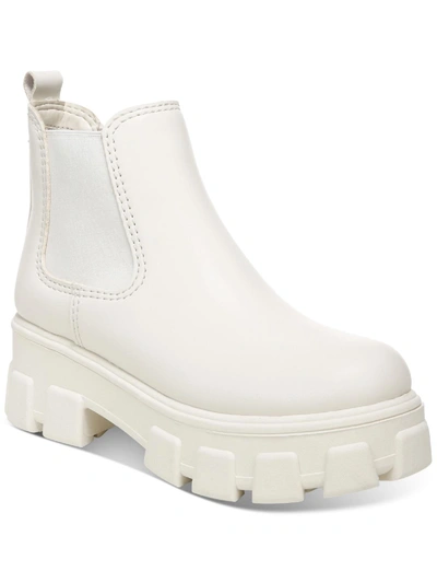 Circus By Sam Edelman Darielle Womens Padded Insole Platform Ankle Boots In White