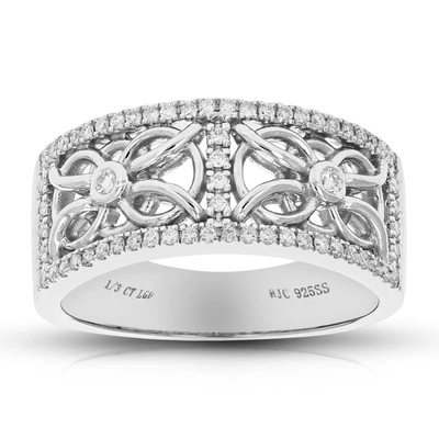 Vir Jewels 1/3 Cttw Round Cut Lab Grown Diamond Wedding Band 62 Stones .925 Sterling Silver Prong Set