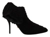 Dolce & Gabbana Black Stiletto Heels Mid Calf Boots In Black