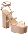 Paris Texas Jessica Patent Platform Sandal In Beige