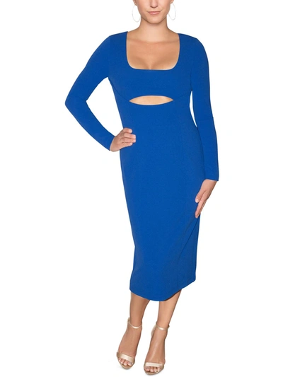 Rachel Rachel Roy Womens Cut Out Knee Length Midi Dress In Blue