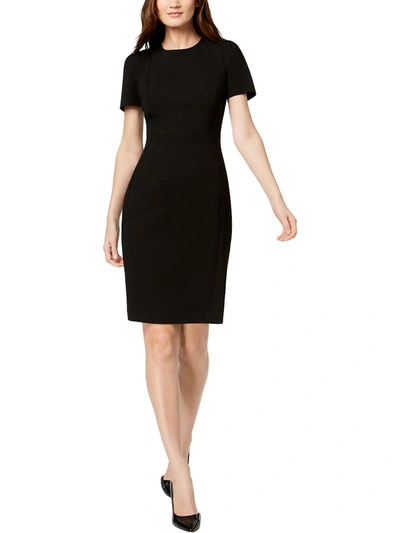 Calvin Klein Petites Womens Office Workwear Sheath Dress In Black