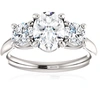 Pompeii3 1 3/4 Ct Moissanite & Lab Grown Diamond 3 Stone Engagement Ring 10k White Gold In Multi