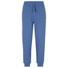 Hugo Boss Cotton-terry Tracksuit Bottoms With Logo Print In Light Blue