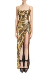 Balmain Starburst Sequin-embellished Gown In Gold