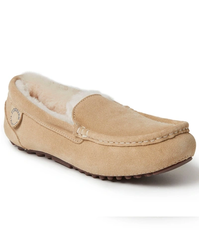 Dearfoams Fireside By  Women's Mel Genuine Shearling Moccasin In Beige