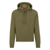 Hugo Relaxed-fit Cotton Hoodie With Contrast Logo In Green