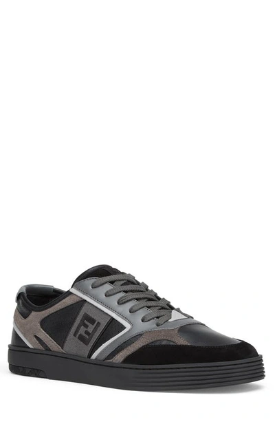 Fendi Lace-up Sneakers In Nero/grigio