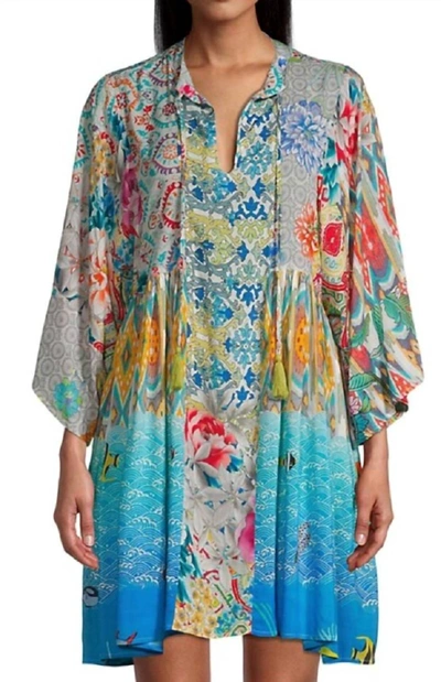 Johnny Was Mixi Short Kaftan Dress In Multi