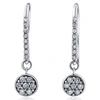 Pompeii3 Vs 3/8ct Diamond Hoops Pave Dangle Earrings 18k White Gold 1" Tall In Multi