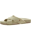 Vionic Beach Panama Womens Canvas Slip On Slide Sandals In Beige