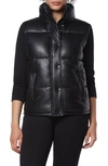 Marc New York Performance Faux Leather Puffer Vest In Black