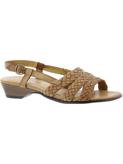 David Tate Bellisima Womens Leather Woven Dress Sandals In Brown