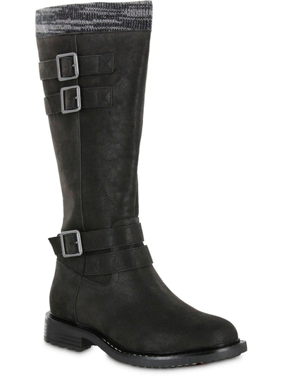 Mia Amore Rexi Womens Faux Suede Padded Insole Knee-high Boots In Black