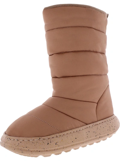 Cool Planet By Steve Madden Britee Womens Faux Fur Lined Laceless Winter & Snow Boots In Beige