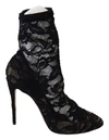 DOLCE & GABBANA Dolce & Gabbana Lace Taormina High Heel Boots Women's Shoes