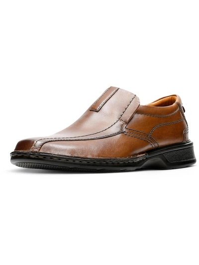 Clarks Escalade Step Mens Leather Slip On Loafers In Brown