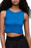 Allsaints Rina Cropped Tank Top In Deep Ocean Blue