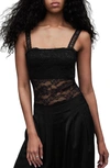 Allsaints Charlie Sleeveless Lace Bodysuit In Black