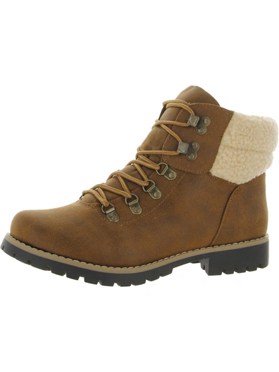 Cliffs By White Mountain Pathfield Womens Knit Lace-up Ankle Boots In Brown