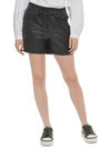 KARL LAGERFELD WOMENS FAUX LEATHER SHORTS FLAT FRONT
