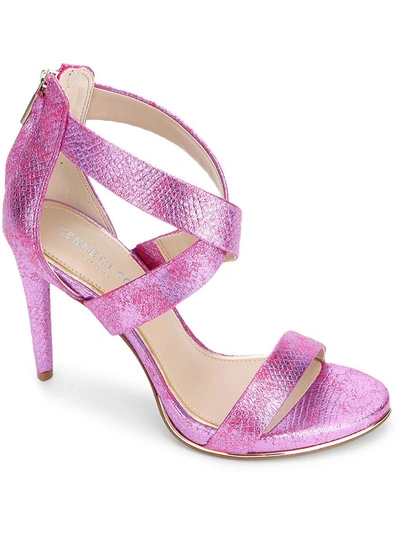 Kenneth Cole New York Brooke Cross Sandal Womens Zipper Open Toe Heel Sandals In Pink