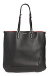 Alexander Mcqueen The Edge Leather Tote Bag In Black