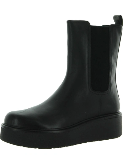 Vince Brinton Womens Leather Round Toe Chelsea Boots In Black