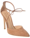 Gianvito Rossi Montecarlo D'orsay 105 Suede Pump In Beige
