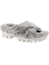 CHARLES BY CHARLES DAVID ZEALOUS WOMENS FAUX FUR LUGGED SOLE FLATFORM SANDALS