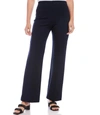 Karen Kane Patch Pocket Wide Leg Linen Pants In Blue