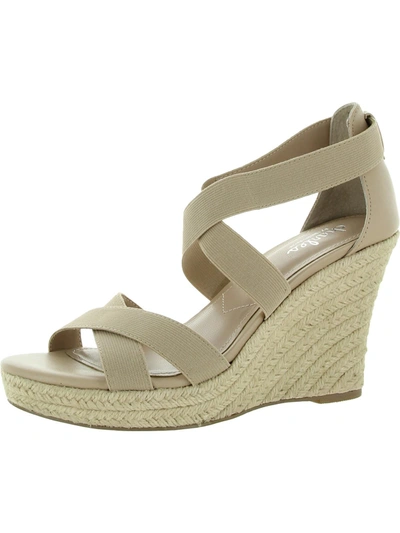 Charles By Charles David Womens Strappy Heeled Wedge Sandals In Beige