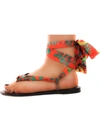 Inc Malanaf Womens Slip On Thong Toe Flat Sandals In Orange