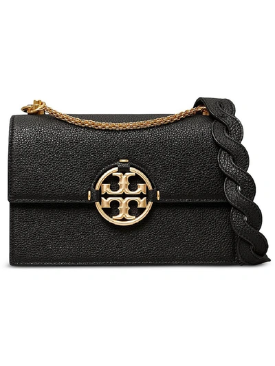 Tory Burch Black Pebbled Leather Miller Shoulder Bag