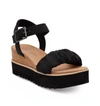 TOMS DIANA RUCHED SANDALS IN BLACK