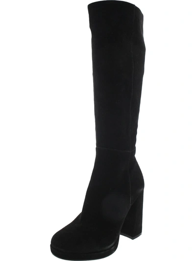 Steve Madden Marcello Heeled Knee Boots In Black Suede