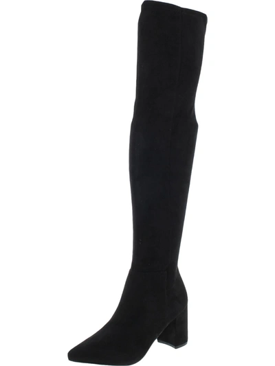 Steve Madden Experience Womens Faux Leather Pointed Toe Over-the-knee Boots In Black