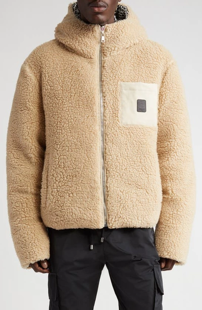 Balmain Monogram Print Reversible Bouclette Jacket In White