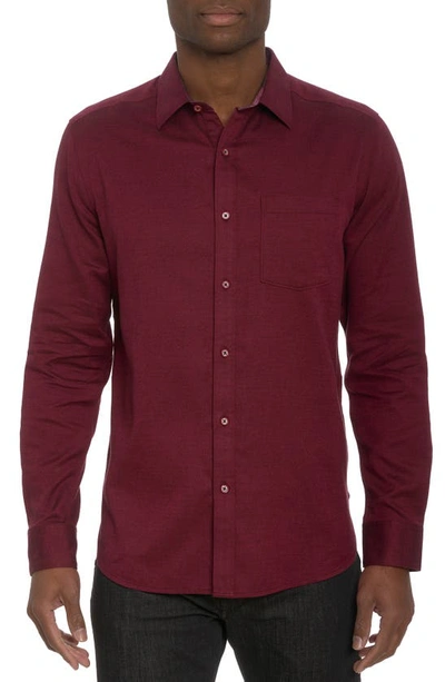 Robert Graham Santa Croce Cotton Blend Button-up Shirt In Burgundy