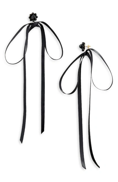 Simone Rocha Black Bow Earrings In Jet/black