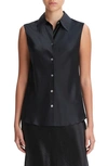 VINCE SILK BUTTON-UP BLOUSE