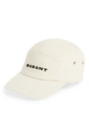 Isabel Marant Tedji Cotton Twill Baseball Cap In Ecru/ Black
