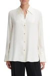Vince Organic Cotton Blend Button-up Shirt In Feather