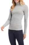 Fifteen Twenty Rib Turtleneck Top In Gray