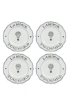 Juliska L'amour Toujours Dessert/salad Plates, Set Of 4 In Whitewash Black