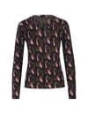 ETRO ETRO STRETCH SILK SWEATER WITH ALL-OVER PINK PAISLEY PATTERN