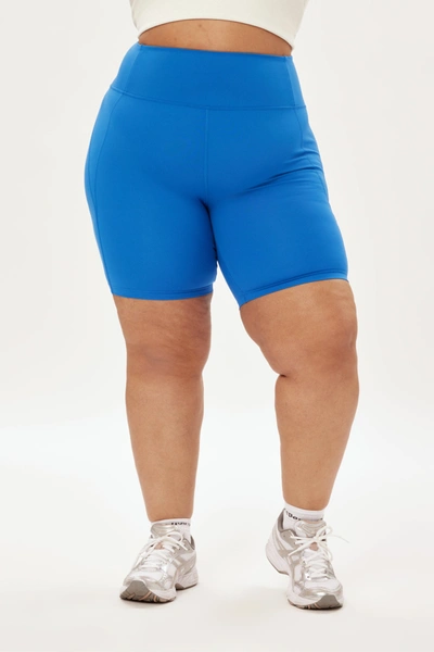 Girlfriend Collective High Waisted Bike Short In Blue