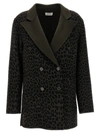 P.a.r.o.s.h Dark Green Animal Print Blazer